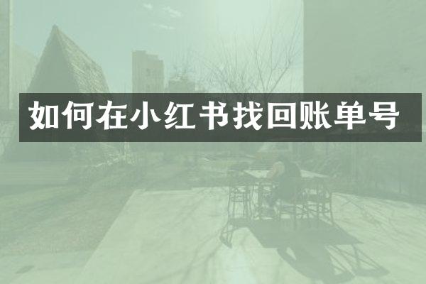 如何在小红书找回账单号