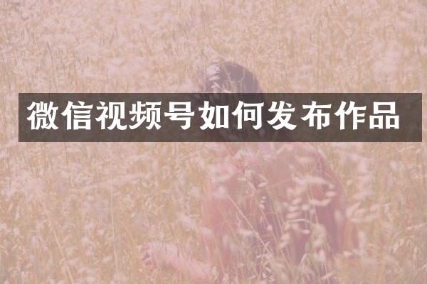 微信视频号如何发布作品