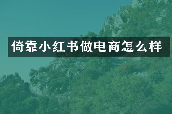 倚靠小红书做电商怎么样