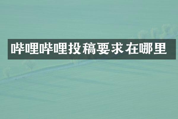 哔哩哔哩投稿要求在哪里