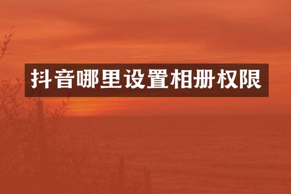抖音哪里设置相册权限
