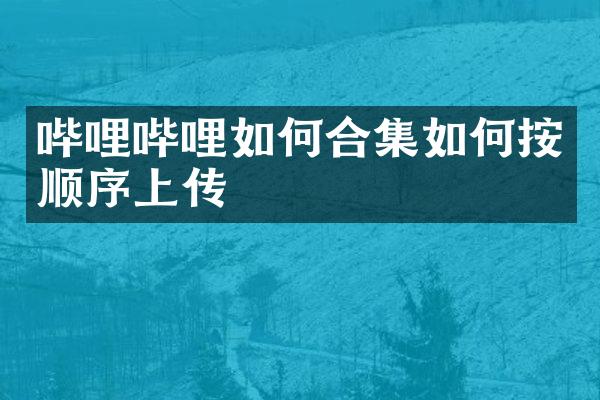 哔哩哔哩如何合集如何按顺序上传
