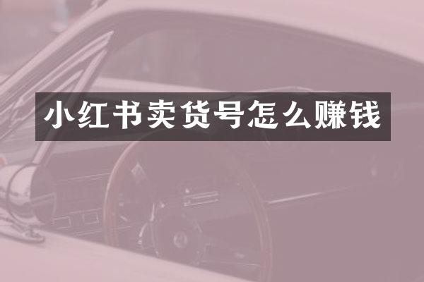 小红书卖货号怎么赚钱