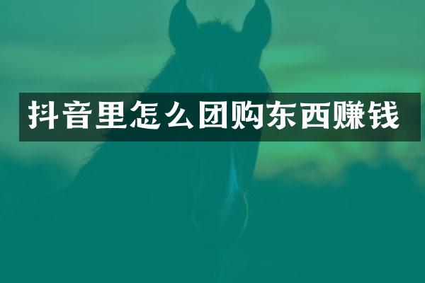 抖音里怎么团购东西赚钱