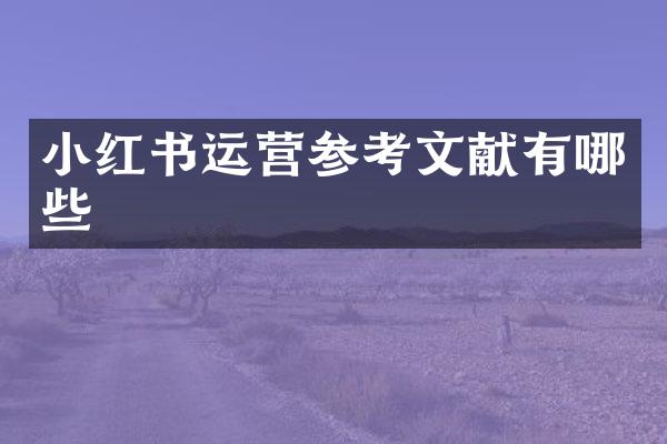 小红书运营参考文献有哪些