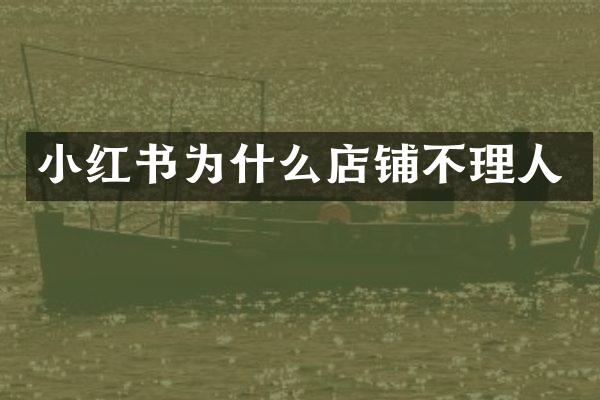小红书为什么店铺不理人