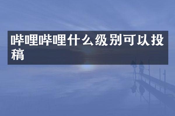 哔哩哔哩什么级别可以投稿