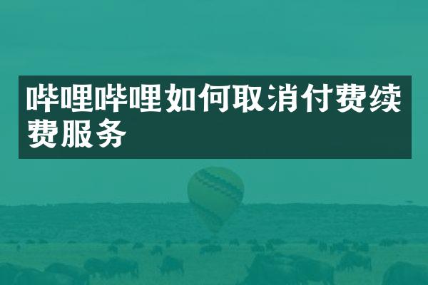 哔哩哔哩如何取消付费续费服务