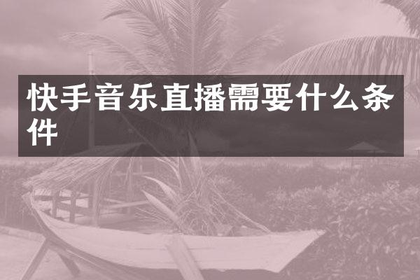 快手音乐直播需要什么条件