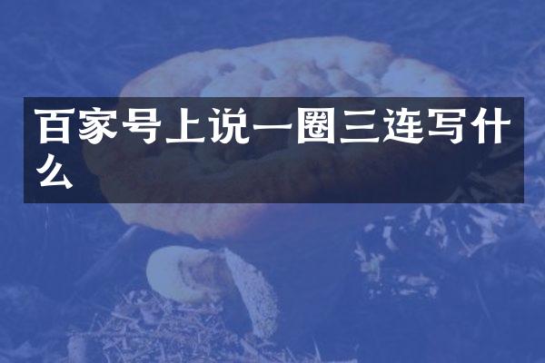 百家号上说一圈三连写什么