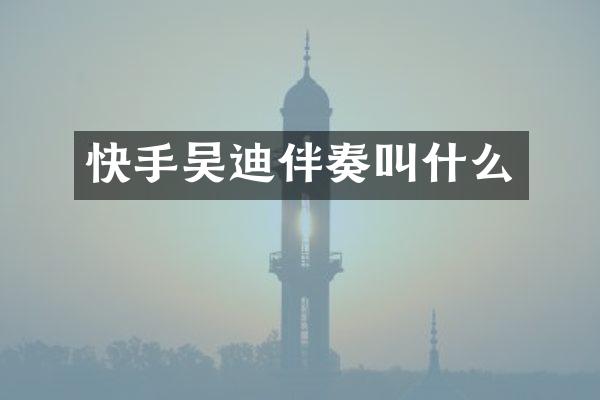 快手吴迪伴奏叫什么