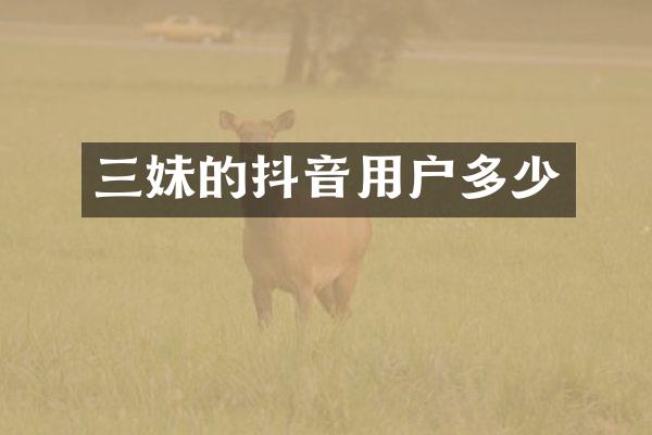 三妹的抖音用户多少