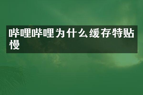 哔哩哔哩为什么缓存特贴慢