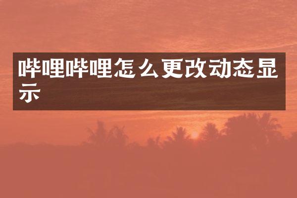 哔哩哔哩怎么更改动态显示
