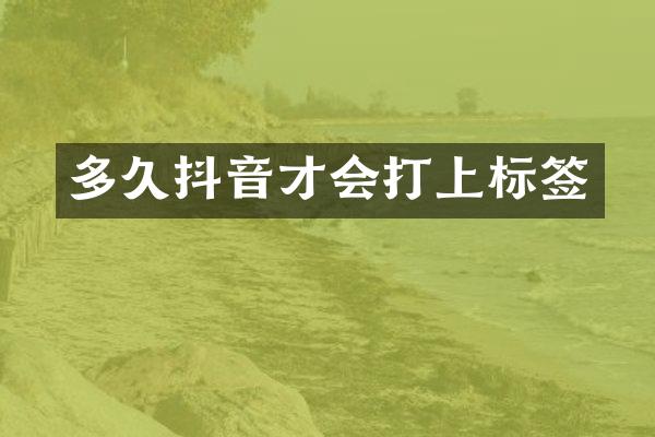 多久抖音才会打上标签