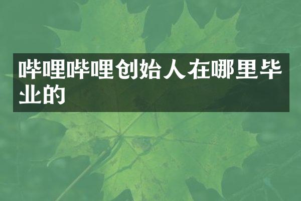 哔哩哔哩创始人在哪里毕业的