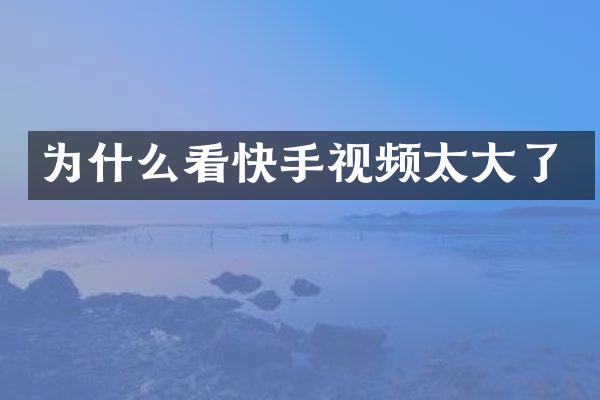为什么看快手视频太大了