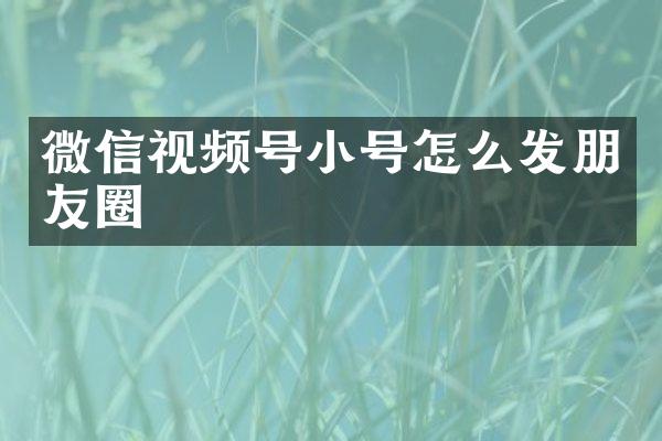 微信视频号小号怎么发朋友圈