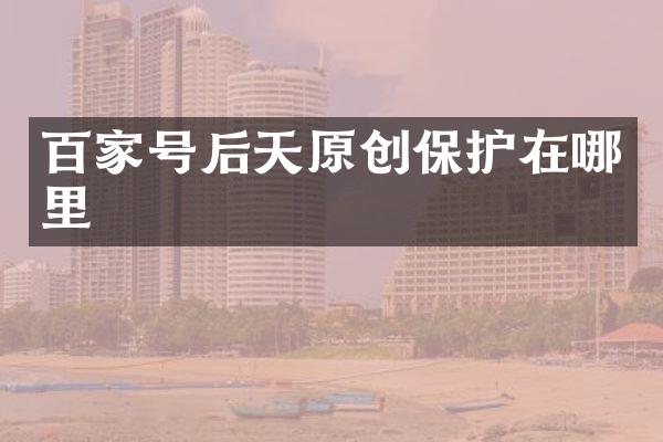 百家号后天原创保护在哪里