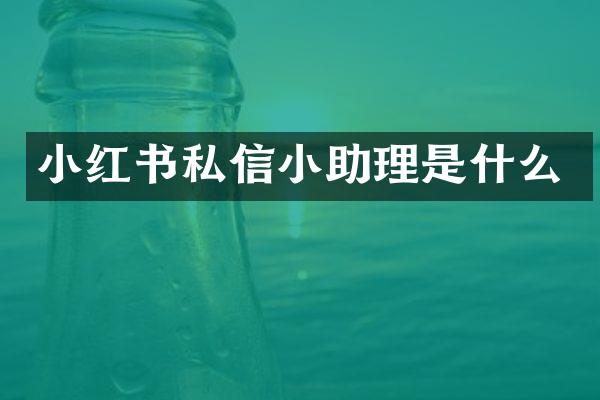 小红书私信小助理是什么