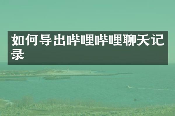 如何导出哔哩哔哩聊天记录