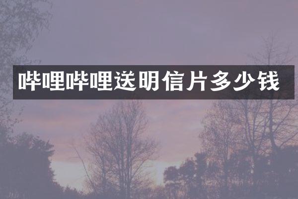 哔哩哔哩送明信片多少钱