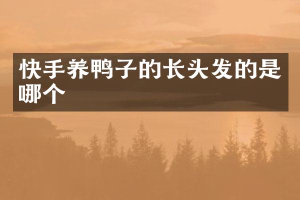 快手养鸭子的长头发的是哪个