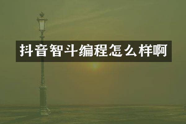 抖音智斗编程怎么样啊