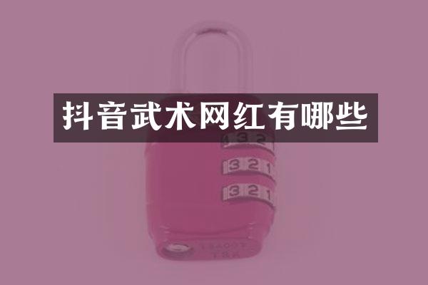 抖音武术网红有哪些