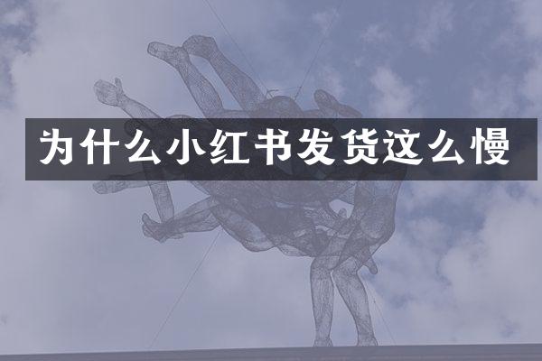 为什么小红书发货这么慢