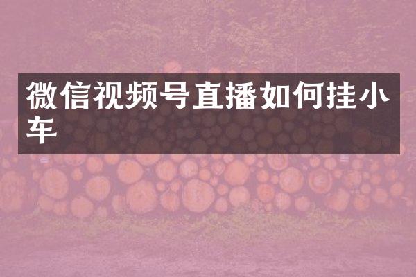 微信视频号直播如何挂小车