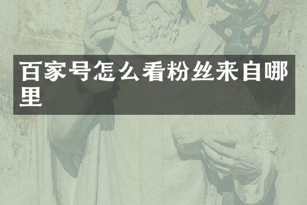 百家号怎么看粉丝来自哪里