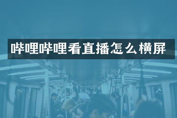 哔哩哔哩看直播怎么横屏