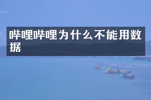 哔哩哔哩为什么不能用数据