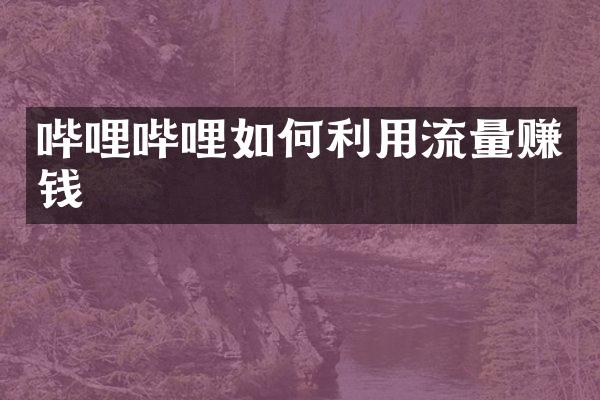 哔哩哔哩如何利用流量赚钱