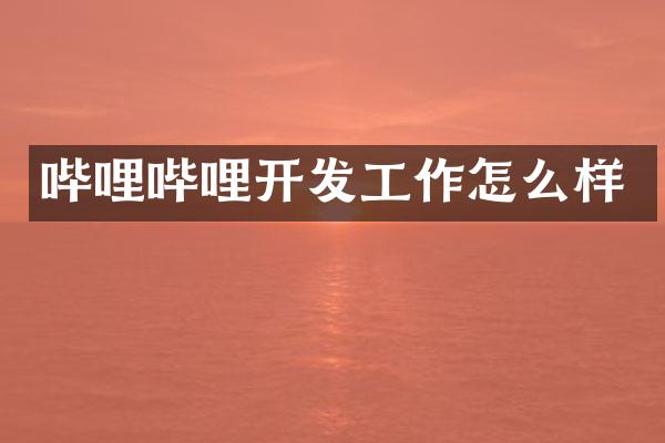 哔哩哔哩开发工作怎么样