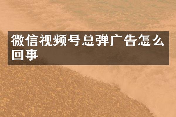 微信视频号总弹广告怎么回事