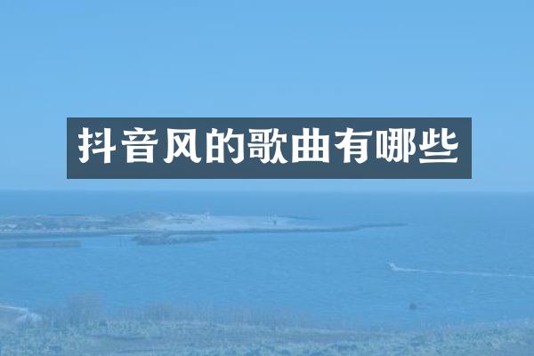 抖音风的歌曲有哪些