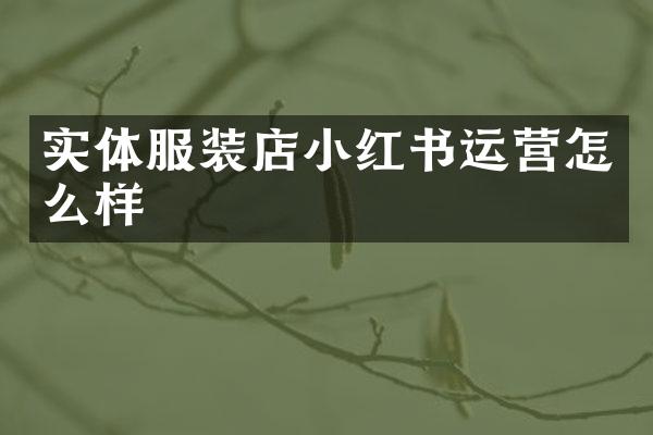 实体服装店小红书运营怎么样