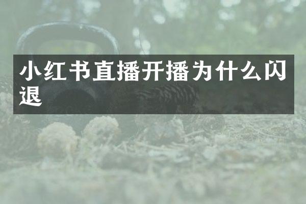 小红书直播开播为什么闪退