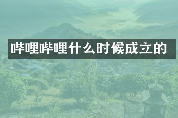 哔哩哔哩什么时候成立的
