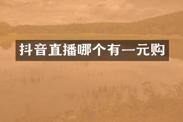 抖音直播哪个有一元购