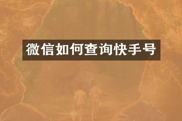 微信如何查询快手号