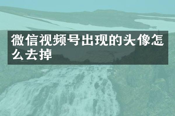 微信视频号出现的头像怎么去掉