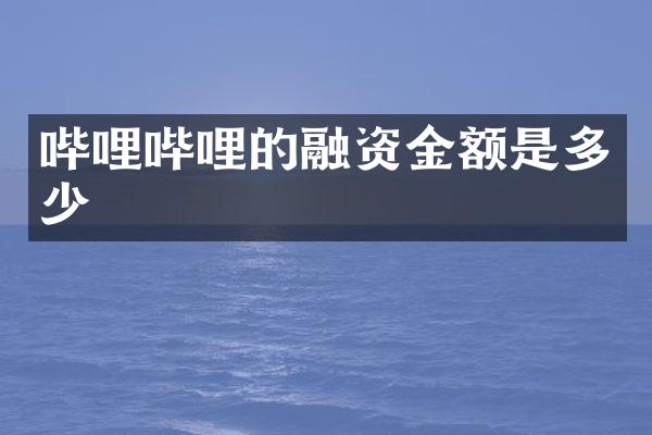 哔哩哔哩的融资金额是多少