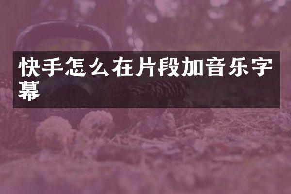 快手怎么在片段加音乐字幕