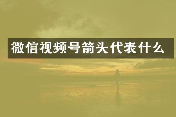微信视频号箭头代表什么