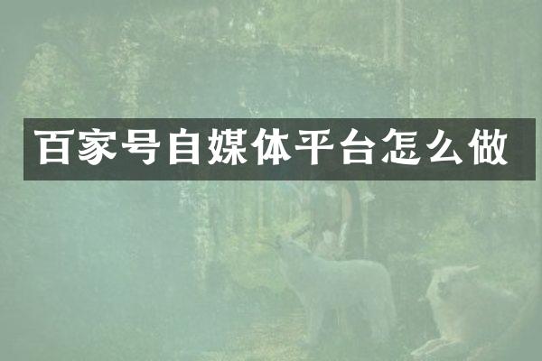 百家号自媒体平台怎么做