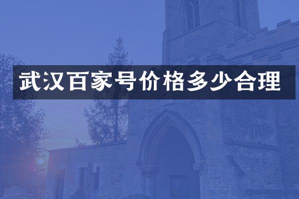 武汉百家号价格多少合理