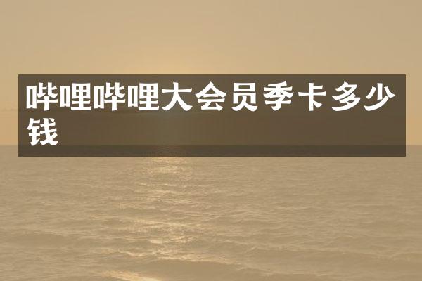 哔哩哔哩大会员季卡多少钱
